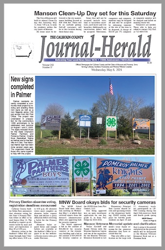 Calhoun County Journal-Herald, Manson, Iowa